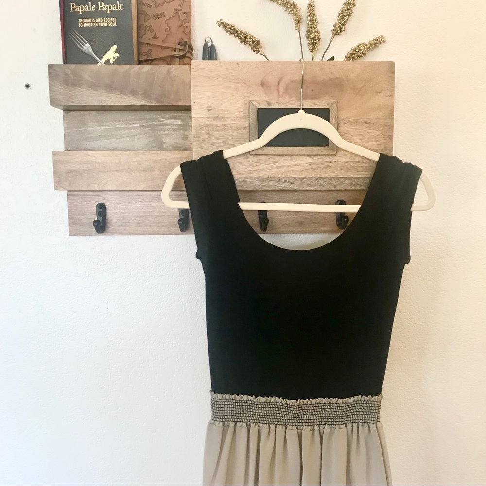Eight Sixty Black and Tan silk dress